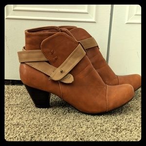 Pink Duchess Tan Booties 2.5" heel
